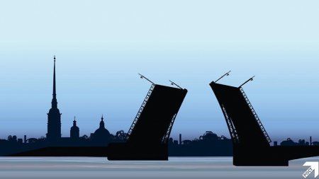 Разводные мосты в Санкт-Петербурге вектор