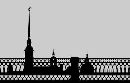 Силуэт Санкт-Петербурга в векторе