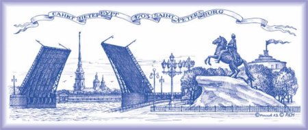 Разводные мосты в Санкт-Петербурге вектор