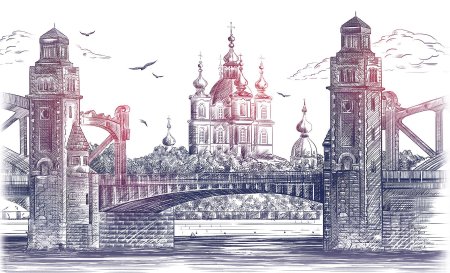 Санкт-Петербург Петропавловская крепость вектор