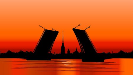 Дворцовый мост и Петропавловка
