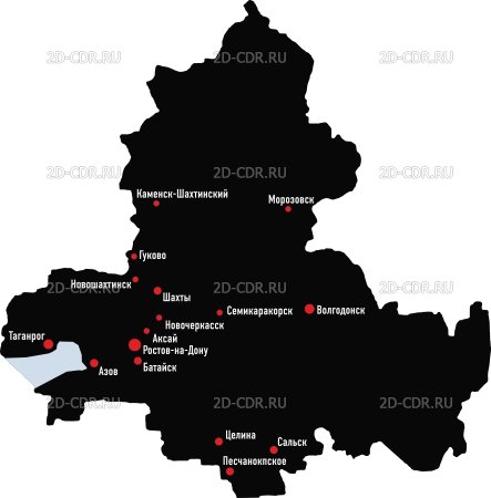 Векторная карта Ростовской области