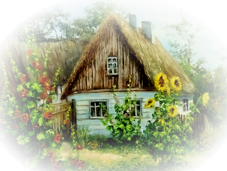 Деревня на прозрачном фоне