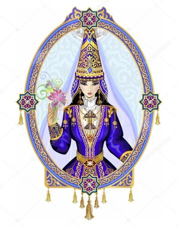 Девушка в национальном казахском костюме арт