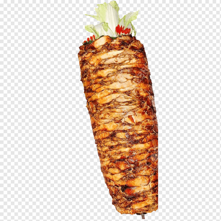 Мясо для шаурмы на белом фоне