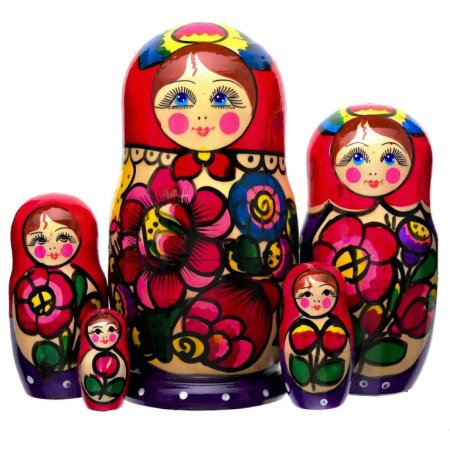 Семеновская Матрешка на прозрачном фоне