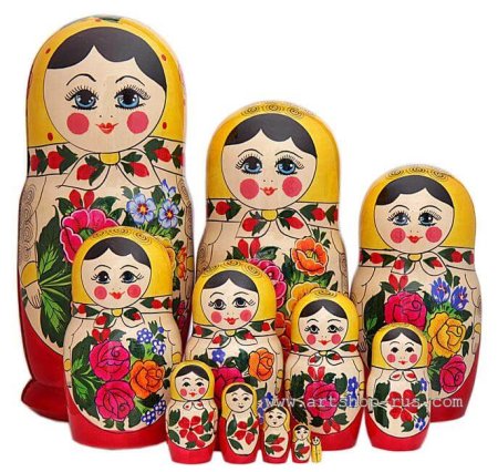 Семеновская роспись матрешки