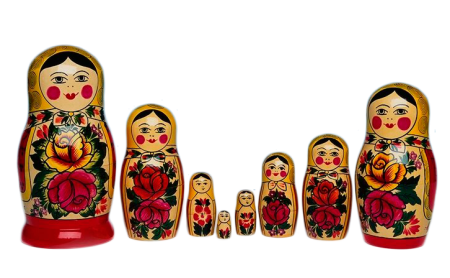 Семеновская Матрешка на прозрачном фоне