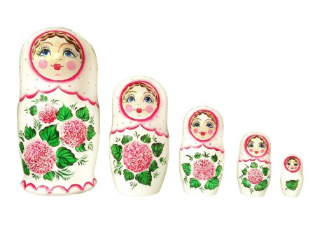 Семеновская Матрешка на белом фоне