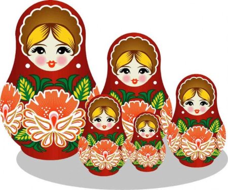 Матрешка на прозрачном фоне