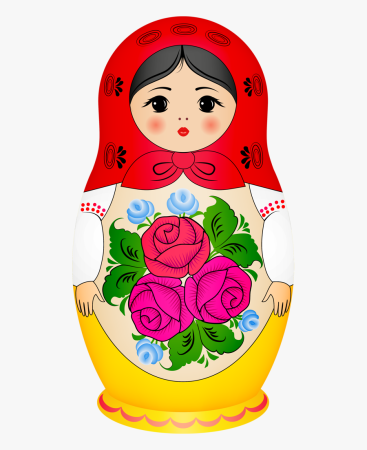 Семеновская Матрешка на белом фоне