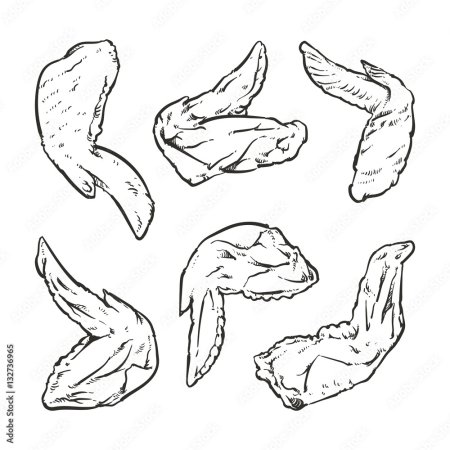 Куриные крылышки нарисованные