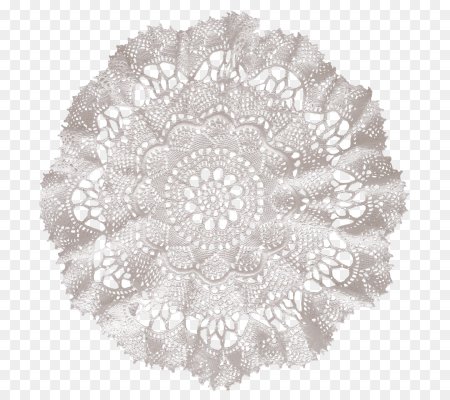 Кружевная салфетка на прозрачном фоне