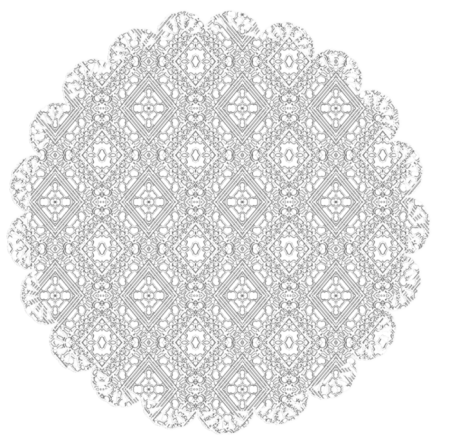 Белая кружевная салфетка на прозрачном фоне