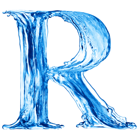 Буква r из воды