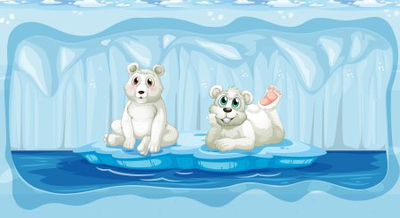 Северный полюс белый медведь вектор