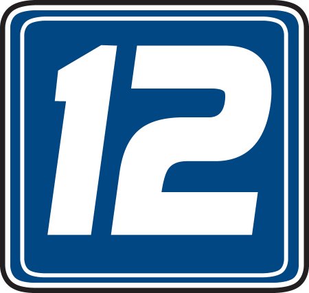 Цифра 12 розовая