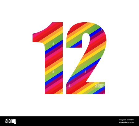 Цифра 12 синяя