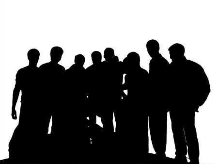Силуэт группы людей