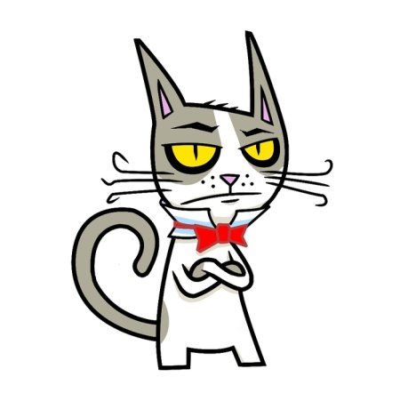 Нарисованный недовольный кот