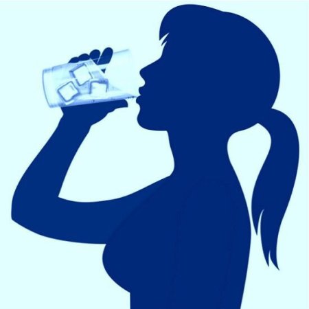 Человек пьет воду силуэт