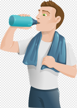 Человек пьет воду