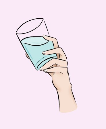 Стакан с напитком в руке референс