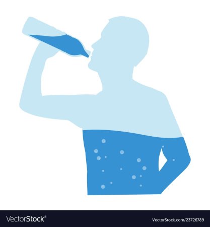 Пьющий воду силуэт