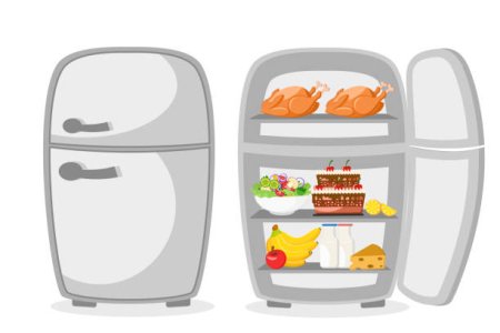 Рисование продукты в холодильнике