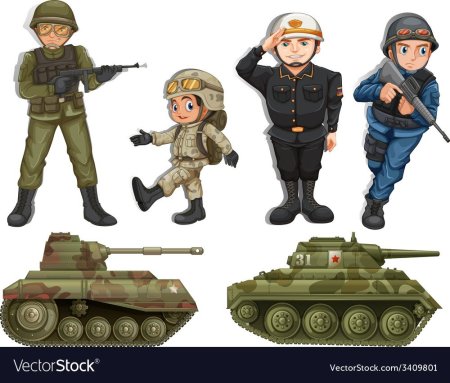 Военные солдатики цветные