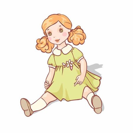 Старинная кукла на прозрачном фоне