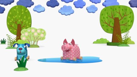 Деревяшки мультфильм кошечка