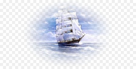 Красивый корабль на белом фоне