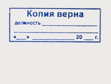 Печать копия верна