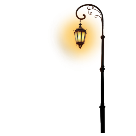 Уличный фонарь на прозрачном фоне