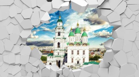 Рисунок стены Астраханского Кремля