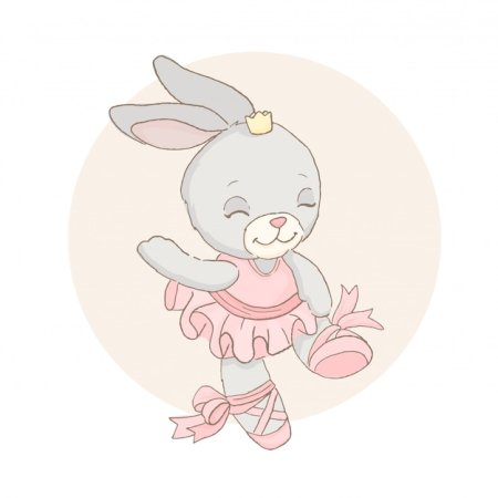 Розовый зайчик нарисованный