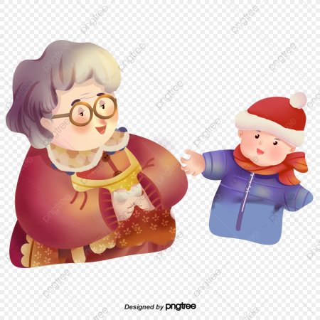 Бабушка с внуками мультяшные