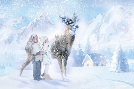 Кай Герда Снежная Королева олень