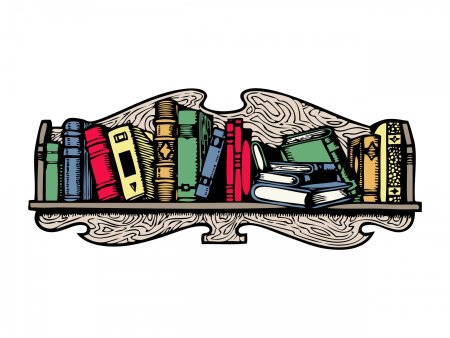 Стилизованная полка книг