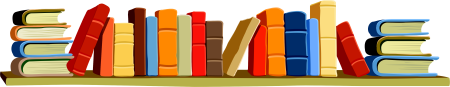 Книги на полке на прозрачном фоне