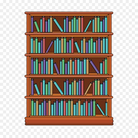 Нарисованный книжный шкаф