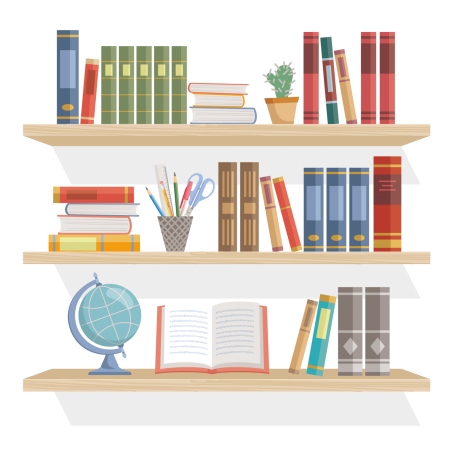 Стеллаж с книгами вектор
