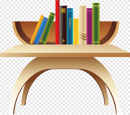Полка с книгами на прозрачном фоне