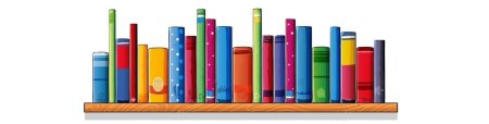 Полка с книгами на прозрачном фоне