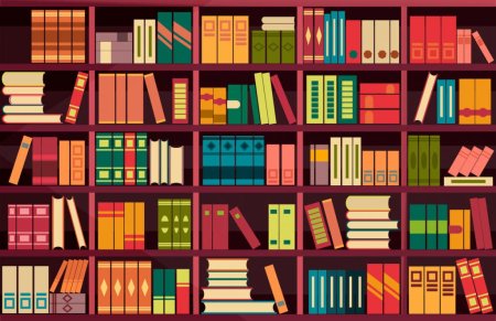 Полки с книгами вектор