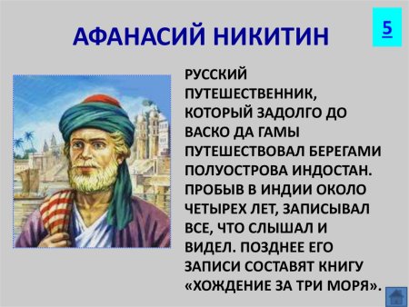 Афанасий Никитин открытия