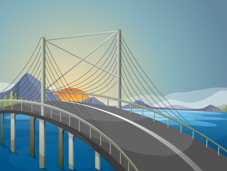 Красивый мост Векторная Графика