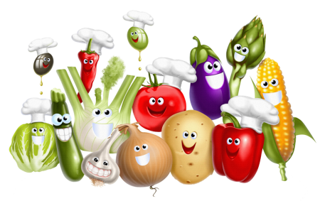 Веселые овощи и фрукты