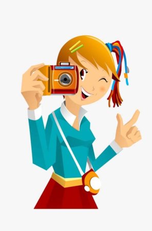 Девочка с фотоаппаратом мультяшная